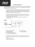 Exercises For Revision