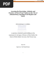 Assessing The Knowledge, Attitudes and Practices of Street Food Vendors in The City of Johannesburg Regarding Food Hygiene and Safety