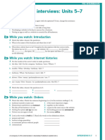 In Company 3.0 Pre-Intermediate Interview Video Units 5-7 Worksheet