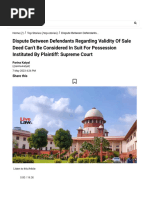 Dispute Between Defendants Regarding Validity of Sale Deed Can't Be Considered in Suit For Possession Instituted by Plaintiff - Supreme Court