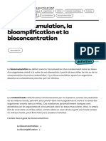 La Bioaccumulation, La Bioamplification Et La Bioconcentration