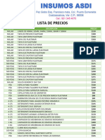 Lista de Precios Insumos Asdi