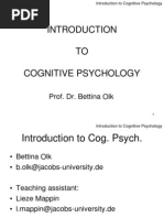 TO Cognitive Psychology: Prof. Dr. Bettina Olk