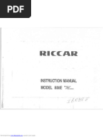 Riccar 808 Sewing Machine Instruction Manual