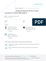 Antioxidant Activity of Extracts From in Vitro Cultures of Salvia Officinalis L.