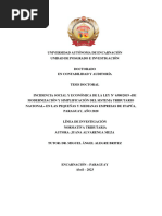 Incidencia Social y Económica de La Ley #6380/2019 de Modernización y Simplificación Del Sistema Tributario Nacional en Las Pequeñas y Medianas Empresas de Itapúa, Paraguay, Año 2020