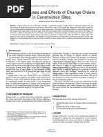 Study On Causes and Effects of Change Orders in Construction Sites