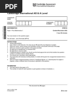 Cambridge International AS & A Level: Mathematics 9709/12