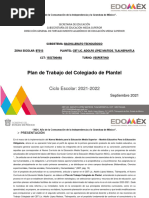 CBT TLALNEPANTLA - Plan de Trabajo Del Colegiado de Plantel 21-22 - SEM 1