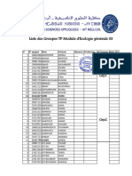 Liste TP Ecologie Gener - SV3