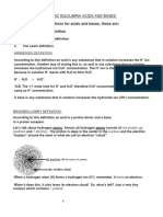 Ionic Equilibria Acids and Bases Notes