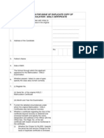 Application For Issue of Duplicate Matric