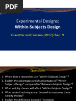 Experimental Design - Within-Subjects Design