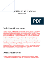 Interpretation of Statutes