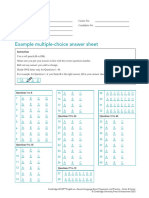 Example Multiple Choice Answer Sheet