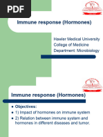 Immune Response (Hormones) : Hawler Medical University College of Medicine Department: Microbiology