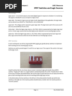 Lab 2 - SPDT Switches and Logic Sources