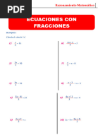 Ecuaciones Con Fracciones para Sexto Grado de Primaria