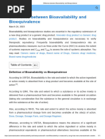 Difference Between Bioavailability and Bioequivalence