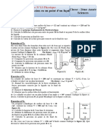 Pression en Un Point D'un Liquide