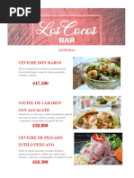 Carta Bar Los Cocos 2023