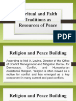 Spiritual and Faith Traditions As Resources of Peace