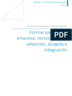 Tema 1. Formar Parte de La Empresa Reclutamiento, Selección, Acogida e Integración