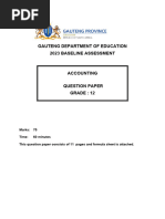 2023 Accounting Grade 12 Baseline Assessment - QP-1