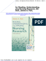 Full Download Test Bank For Reading Understanding and Applying Nursing Research 5th Edition James A Fain PDF Full Chapter