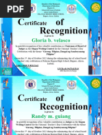 Certificate For NATIONAL TEACHER DAY