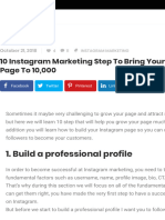 10 Instagram Marketing Step To Bring Your Instagram Page To 10,000