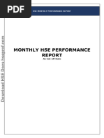 Monthly HSE Performance Report 