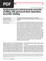 Spatiotemporal-Resolved Protein Networks Pro Filing With Photoactivation Dependent Proximity Labeling