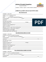 FICHA DE MATRICULACIÓN - Empalme 2024