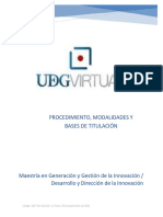 Procedimiento, Modalidades y Bases de Titulación MDDI-MGGI