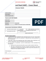 SITXMGT002 Unit Assessment Pack 1