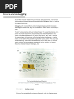 Errors and Debugging - Isaac Computer Science