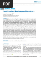 Coaxial Low-Pass Filter Design and Manufacture