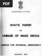 White Paper On The Misues of Mass Media During The Internal Emer