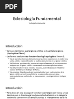 Eclesiología Fundamental