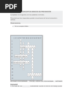 Crucigrama - Conceptos Básicos de Prevención