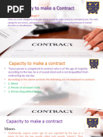 Capacity To Make A Contract