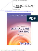 Dwnload Full Introduction To Critical Care Nursing 7th Edition Sole Test Bank PDF