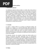 VIII. Regímenes o Sistemas Políticos Parte I 1. Clasificación Tradicional