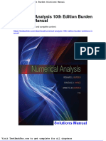 Dwnload Full Numerical Analysis 10th Edition Burden Solutions Manual PDF