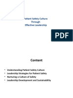 Fostering Patient Safety Culture Through Effective Leadership