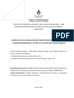 Associação Da Dosagem de Creatinofosfoquinase Com A Mortalidade Pela Covid-19 Um Estudo Transversal