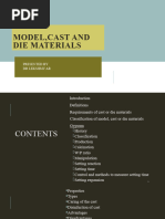 Model, Cast and Die Material in Dentistry