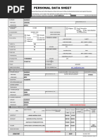 CS Form No. 212 Personal Data Sheet Revised