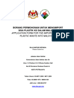 Borang Import Plastik (Plastic Import Form)